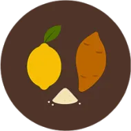 Imagens representativas de limão, sal e batata doce