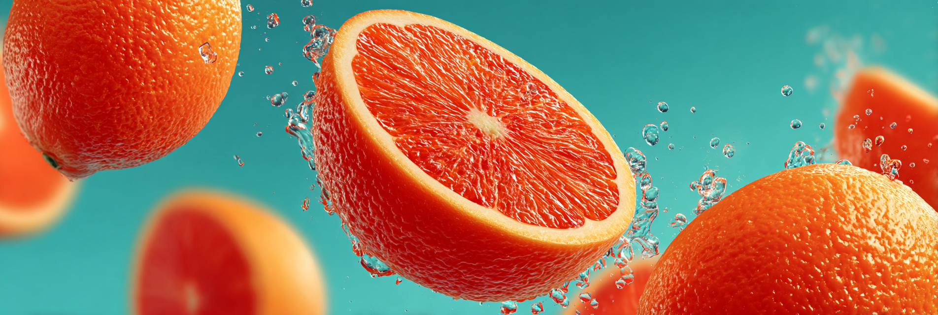 Laranjas sobre um fundo azul